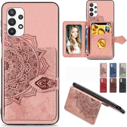 Flower Magnetic Back Flip Case For Samsung Galaxy Note 20 Ultra Note 10 Plus M10 M20 M40S M40 S20 FE S10 With Card Holder Wallet