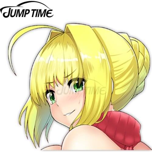 Jump Time Fate extra Nero Claudius (Saber) 14 8.1 Big Head Anime Peeker Vinyl Decal Waifu Kawaii Girl Car Stickers