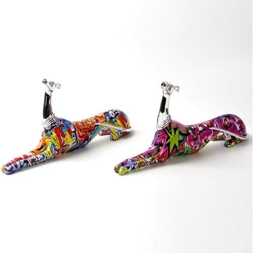 European and American creative modern color resin crafts animal dog Durbin dog home decoration decoration office living room