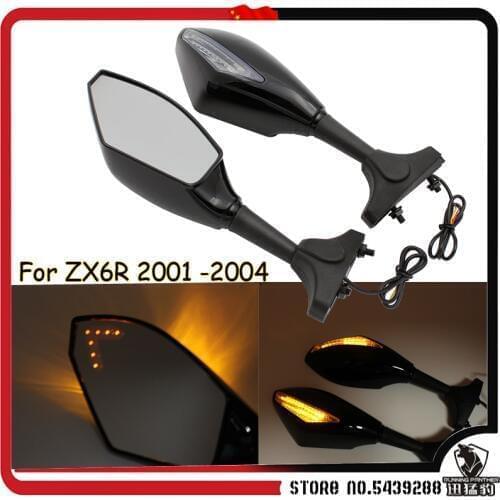 Motorcycle Front Back LED Turn Signal Integrated Mirrors for HONDA CBR 600RR 1000RR F3 F4 Yamaha FZ1 FAZER Black