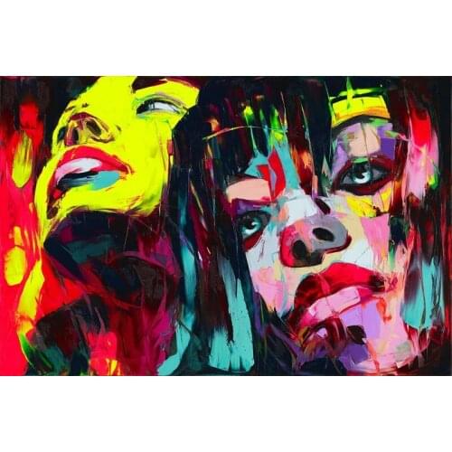 Fashion New Lady Figure Colorful Picture Modern Abstract Wall Art Home Decor Best Quality Fashion Oil Paintings Portrait Art