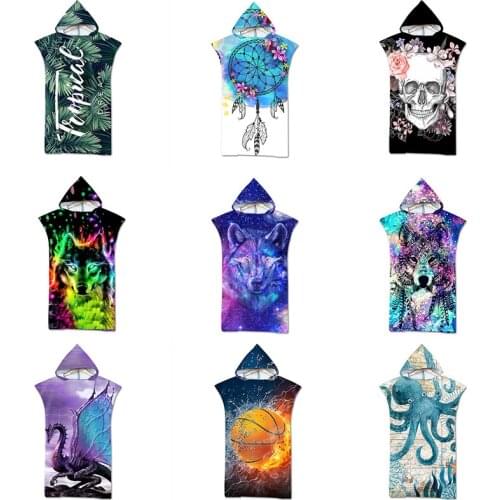 ROMANZO 75X110cm Fashion Adult Bath Towel Beach Towel Cloak Cloak Geometric Print Hooded Bath Towel Fitness Bath Towel