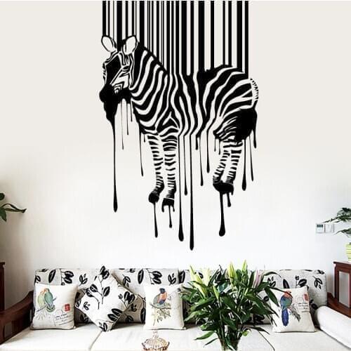 Zebra Pattern Wall Sticker Home Living Room Removable Decor Wall Decals Fashion Decal Creative Stickers Animal 4085