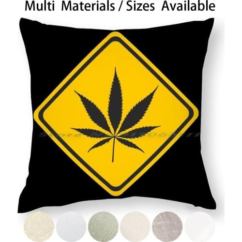 Go Weed Pillow Case Throw Pillow Cover Cotton Linen Flax Weed 420 Thc Smoke Stoner High Pot Drugs Bong Joint Trippy Cool Pipe