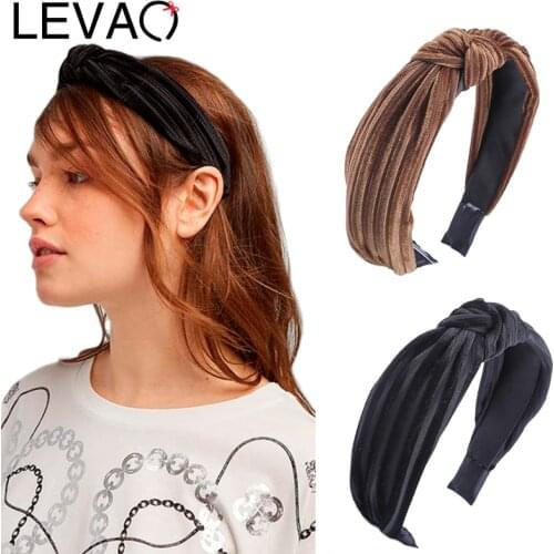 Fashion Bezel Girls Bohemian Headband Autumn Winter Soft Velvet Knot Wide Hairband Ladies Knotted Hair Band Hair Accessories New