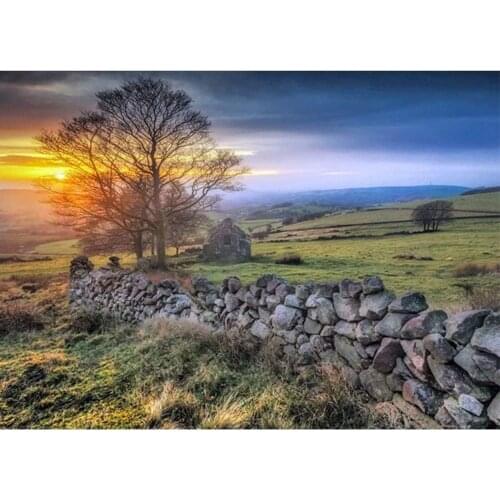 Landscape Nature Sunset Tree Cross-Stitch DIY Embroidery Set Sewing Handicraft Knitting Needlework Wholesale Festivals Package