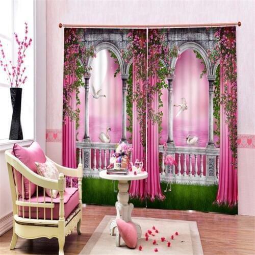 Customized Lavender Luxury 3D Blackout Window Curtain Drapes For Living room Bed room Hotel Wall Tapestry Cortinas