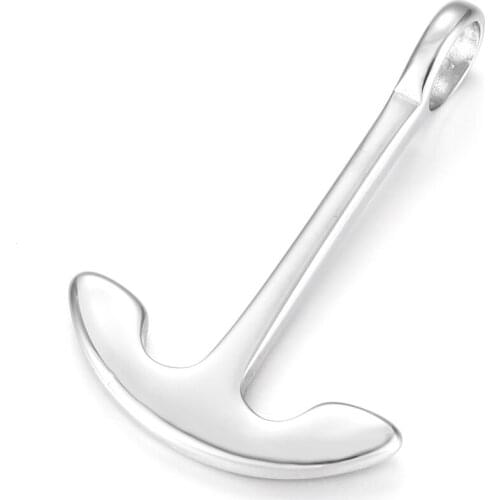 316L Stainless Steel Anchor Pendant Polished Connector Charms Hole 4mm Bracelet Hook Closure DIY Accessories Jewelry Making