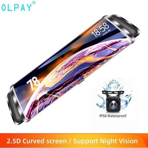 OLPAY Stream Media Dashcam Full HD 1920x1080 Mirror DVR Car Recorder ADAS GPS Dash Camera 10 inches IPS Touch Screen Car DVR