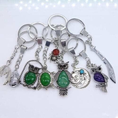A variety of turtle owl keychain mens jewelry new fashion sun condor keychain party gift lucky jewelry wholesale