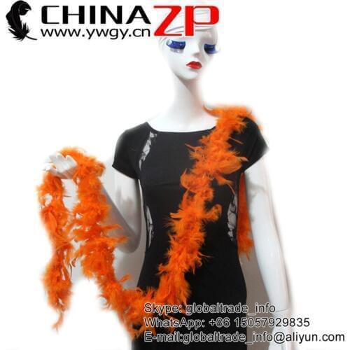 Made in CHINAZP Factory 10yards/lot 40g Dyed Burnt Orange Turkey Feather Chandelle Boa