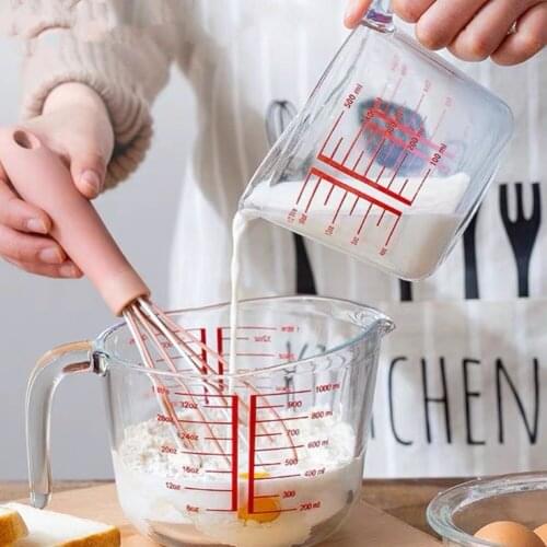 Glass Measuring Cup 꽃피는 술잔 палочки для еды Graduated Flour Kitchen Baking Tool Household Milliliter Graduated Metering