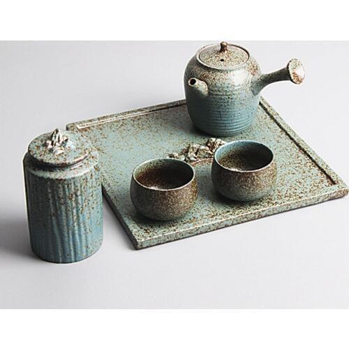 Taiwan Japanese Kiln Kung Fu Tea Side Side Pot Kanshou Tea Tray Gift Set Ceramic Ru Kiln Tea Tank