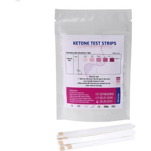 1 Set 100pcs URS-1K Test Strips Ketone Reagent Testing Urine Anti-vc Urinalysis Home Ketosis Tests Analysis Professional Fast Te