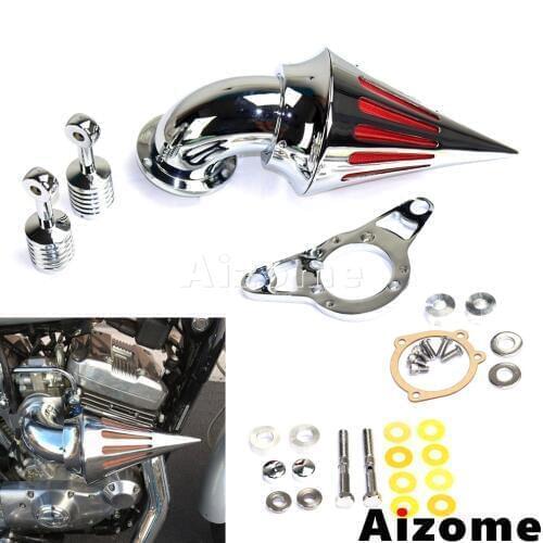 4.9"Motorcycle Air Filter Cleaner Cone Spike Intake Filter Kit For Harley W/ Engine EFI Softail Dyna Touring Road Glide 2001-07