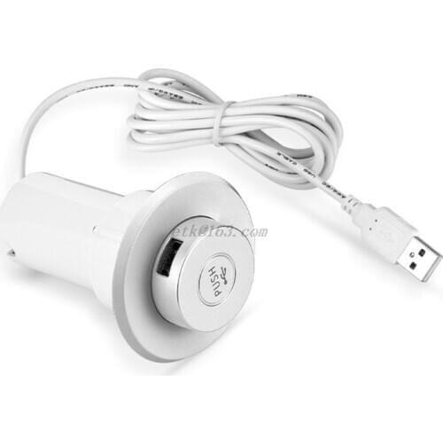 Pop-up In-Desk Slot USB 2.0 3 Ports Hub Splitter Adapter for Laptop PC Computer