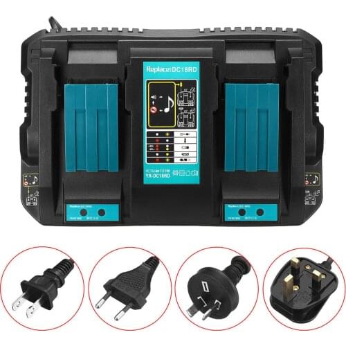 110V-220V AD/DC Adapter 18V 4A 6A Dual Power Charger for MAKITA 18V 14.8V battery BL1830 BL1815 DC18RC DC18RD 5V USB Charger