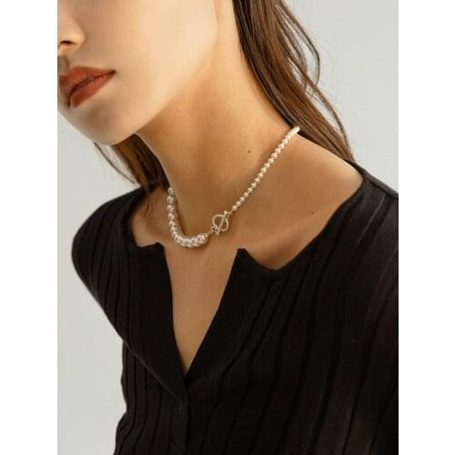 Simple brand gradient woman elegant temperament artificial pearl collarbone chain Chocker choker necklace