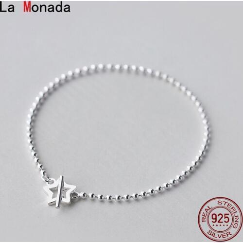 La Monada Bracelets For Women Silver 925 Sterling Star Bead Fine Silver 925 Jewelry For Womens Bracelets Chain Female