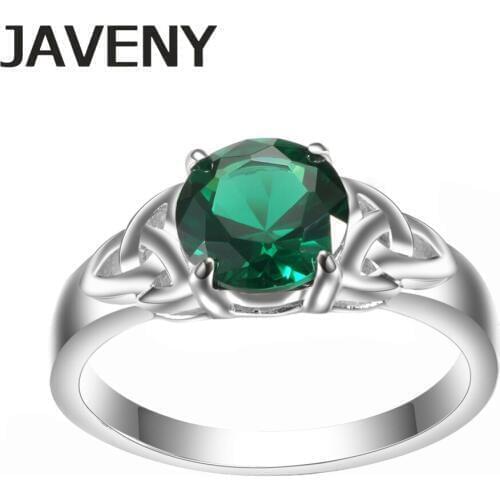 925 Sterling Silver Green CZ Celtics Knot Womens Engagement Bridal Wedding Promise Rings Birthday Gifts 8pcs Lots Wholesale