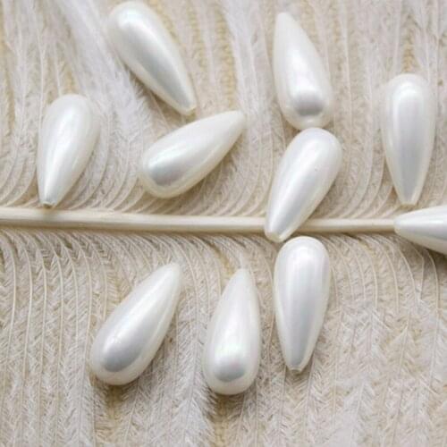 16-20MM 20Pcs Water Drop Natural Shell Imitate Pearl Imitation Of South Sea Pearls Loose Beads Charms Jewelry Findings