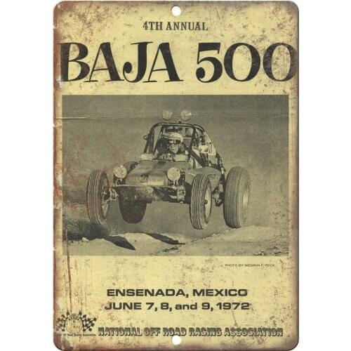1972 Baja 500 NORRA Ensenada Mexico Ad 12" X 9" Retro Look Metal Sign A487