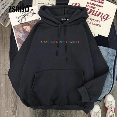 2021 Harajuku Hooded Sweats Long Sleeve Autumn Warm Womens Clothing Teens Girls Funny Letter Oversized Hoodies Women Sweatshirt
