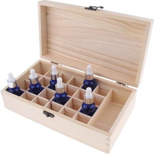 25 Slots Essential Oil Bottle Storage Box Wooden Case Aromatherapy Organizer
