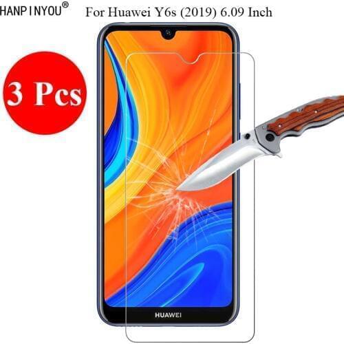 3 Pcs/Lot New 9H 2.5D Tempered Glass Screen Protector For Huawei Y6s (2019) 6.09" Phone Protective Film + Clean Tools