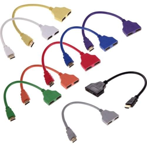 30cm Male HDMI-compatible To Double Female Adapter Connection Cable Cord Adapt For HD-DVD Sony Plays LCD TVs Projection