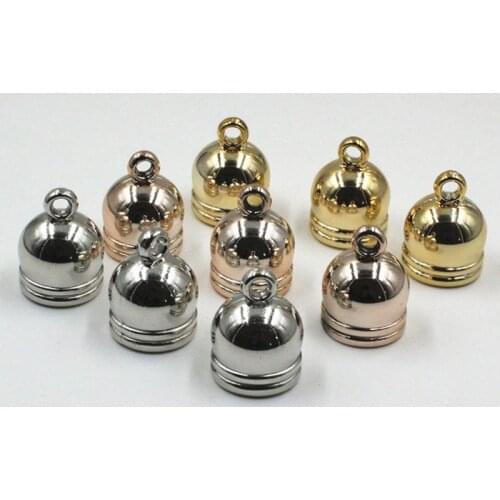 50pcs/lot 6-14mm UV Bright CCB Crown Bead Caps Rose Gold/KC Gold/Rhodium Tassel End Cap Receptacle DIY Jewelry Making Findings
