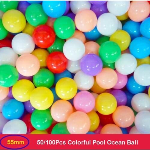 55cm Colorful Baby Pool Plastic Balls Water Ocean Wave Ball Pit Kids Swim Play House Tents Toy 50/100 Pcs Random Color