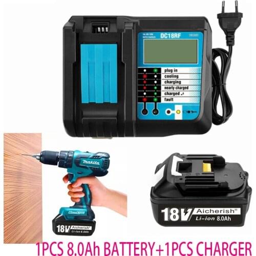 Makita 18v Battery WIth LCD Charger BL1860B Rechargeable Batteries 18 V 8000mAh Lithium Ion For 8Ah BL1840 BL1850 BL1830 BL1860