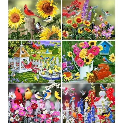 NEW 5D DIY Diamond Painting Flower Cross Stitch Kit Mosaic Diamond Embroidery Animal Bird Full Square Drill Art Home Decoration