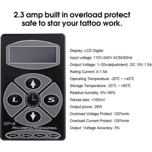 HP-2 Tattooing Power Supply Professional Power Supply Digital Dual LCD Display Tattooing Power Supply Machines