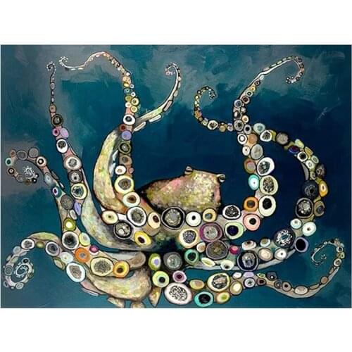 BMBY-Diy Round Diamond Diamond Painting Exquisite Diamond Painting Set Octopus Pattern Diamond Painting