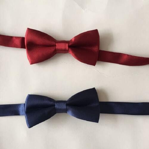HOOYI 2019 kids' rayon solid 28 colors baby necktie bow tie knots bowties