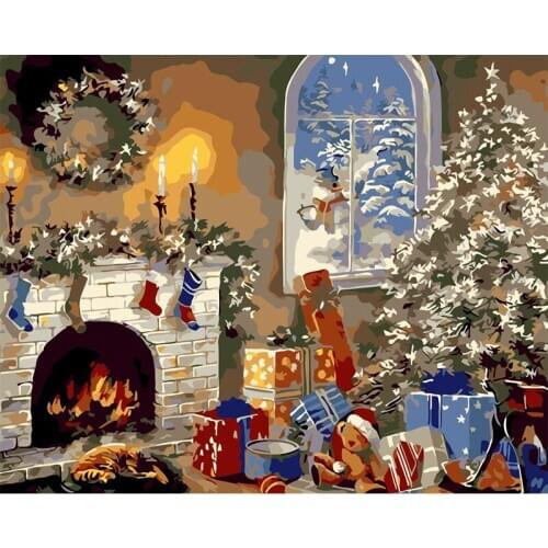 DIY Oil Painting By Numbers Landscape Christmas gift Home Decoration Acrylic Kids Paint Pictures By Numbers Cat Handpainted Gift