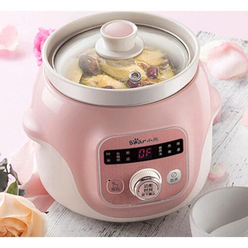 Mini Electric Cooker White Porcelain Electric Cooker Scheduled Appointment Bb Porridge Pot 1 Liter for 1-2 People