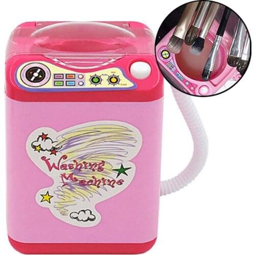 Washing Machine Toy Mini Electric Makeup Brush Cleaner Automatic Cleaning Washing Machine Pretend Play Toy Housekeeping Toys