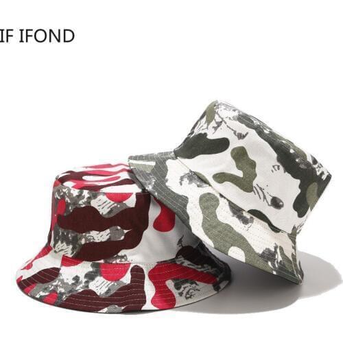 Camo Bucket Hat men women Fashion cotton reversible Bob Caps Panama Sun fisherman hat
