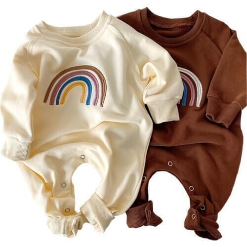 MILANCEL 2020 Baby Clothes Rainbow Embrodiery Infant Boys Romper Soft suit Boys Jumpsuits