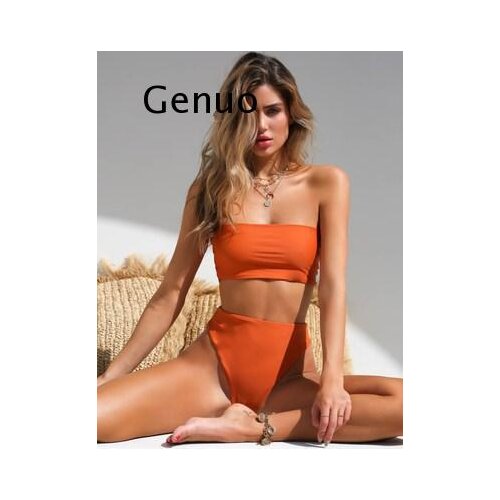 High Leg Bandeau bikini set Swimwear female two pieces swimsuit High Waist Bikini Women Bathing Suit biquini