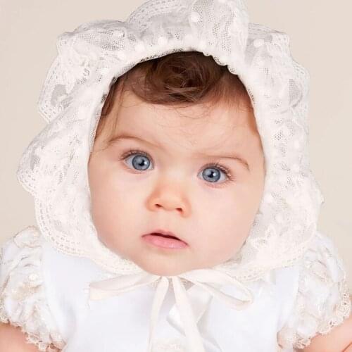 Lace Flower Sun Hat Cotton Beanie Bonnet for Baby Toddler Infant Girls Boys Shower Gifts Newborn Photography Props