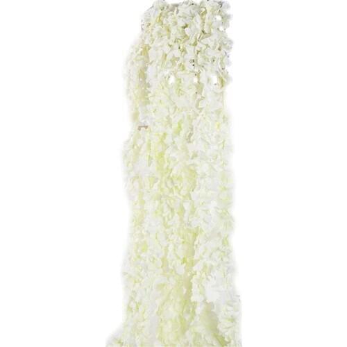 Best Artificial Silk Wisteria Vine Hanging Flowers Garland Home Outdoor Wedding Arch Garden Wall Decor,Pack of 10 (White)