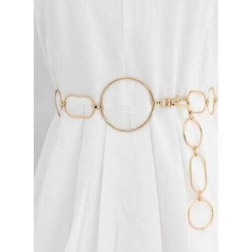 Fashion Waistbands All-match belt for Party Hip High Waist Gold Silver Belts for Women Jewelry Dress Waist metal Chain Belts