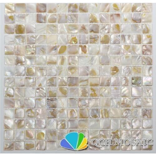 Freshwater shell mother of pearl mosaic tile for kitchen backsplash and bath room natural dapple color 11 square feet/lot