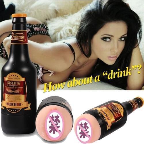 Portable Beer Bottle Pussy Male Masturbator Waterproof Sex Toys for Men Sex Masturbation Cup Real Soft Oral Vagina Touch -50