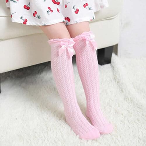 Soft Cotton Kawaii Girls Boys Sock Bow Princess Kids Socks Newborn Toddler Baby Long Sock New Girls Tube Socks Child Cloth