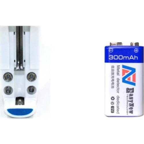 1pcs 9v 300mAh Ni-MH Rechargeable 9 Volt NiMH Battery with Universal 9v aa aaa 18650 cr123a battery charger factory outlet